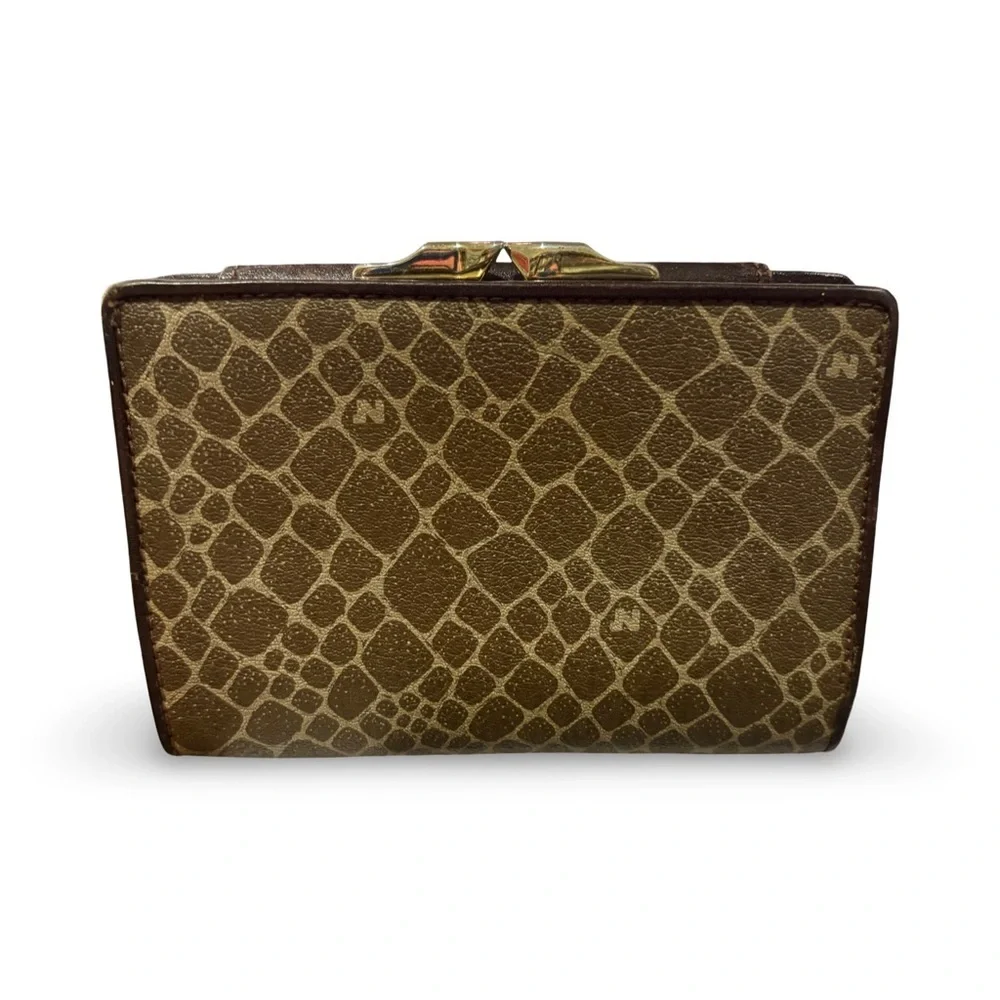 Nina Ricci Brown Leather Bifold Wallet with Kisslock